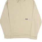 PUMA Mens Beige Cotton Hoodie L ¼ Zip Pullover Casual Sportswear