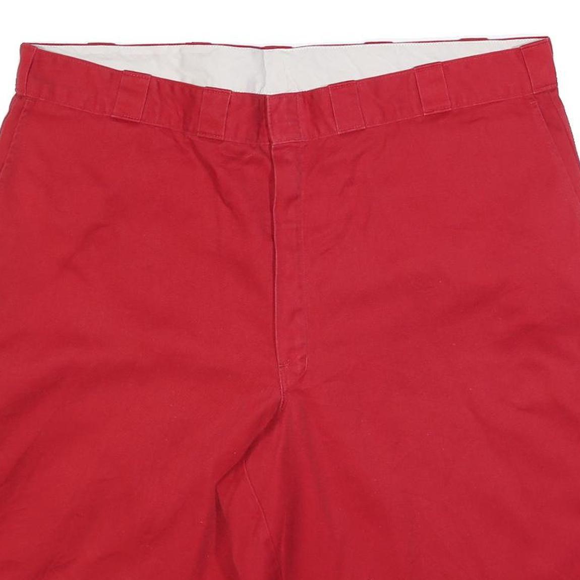 DICKIES Mens Red Casual Shorts 2XL W44 Cotton Blend Comfortable Durable