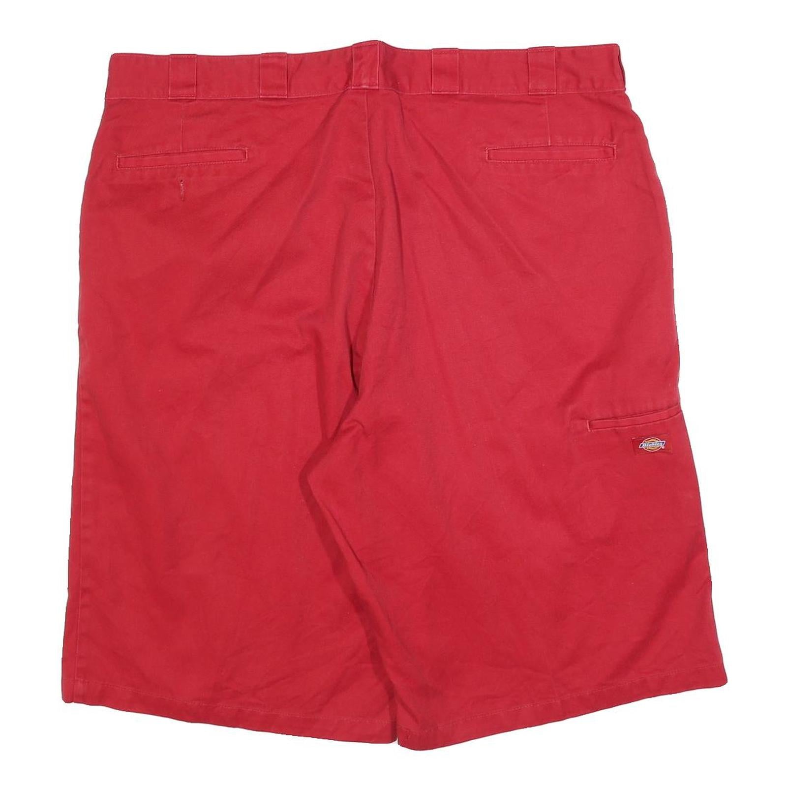 DICKIES Mens Red Casual Shorts 2XL W44 Cotton Blend Comfortable Durable