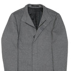 ZARA Mens Grey & Black Wool Blend Tailored Jacket L Woven Classic Formal