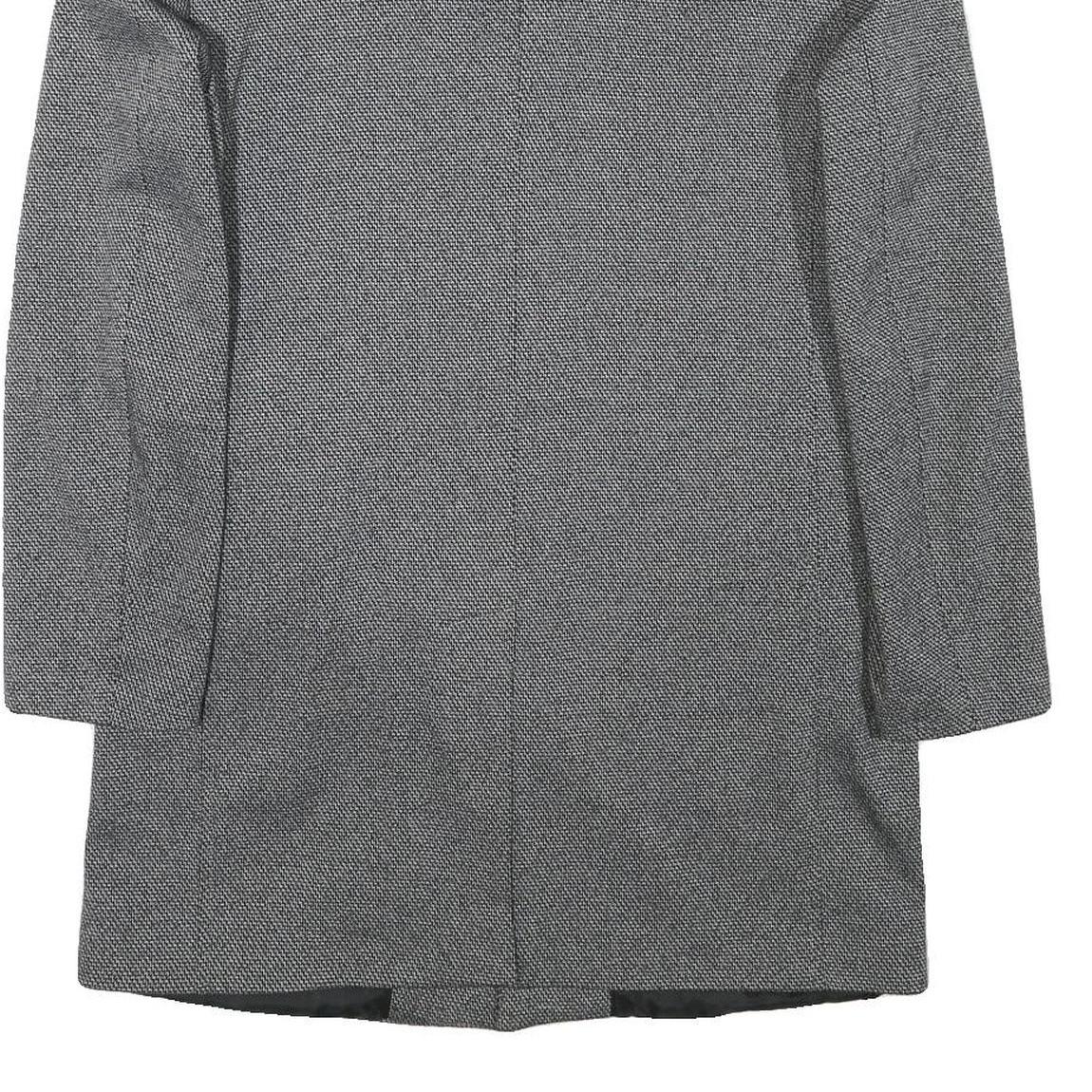 ZARA Mens Grey & Black Wool Blend Tailored Jacket L Woven Classic Formal