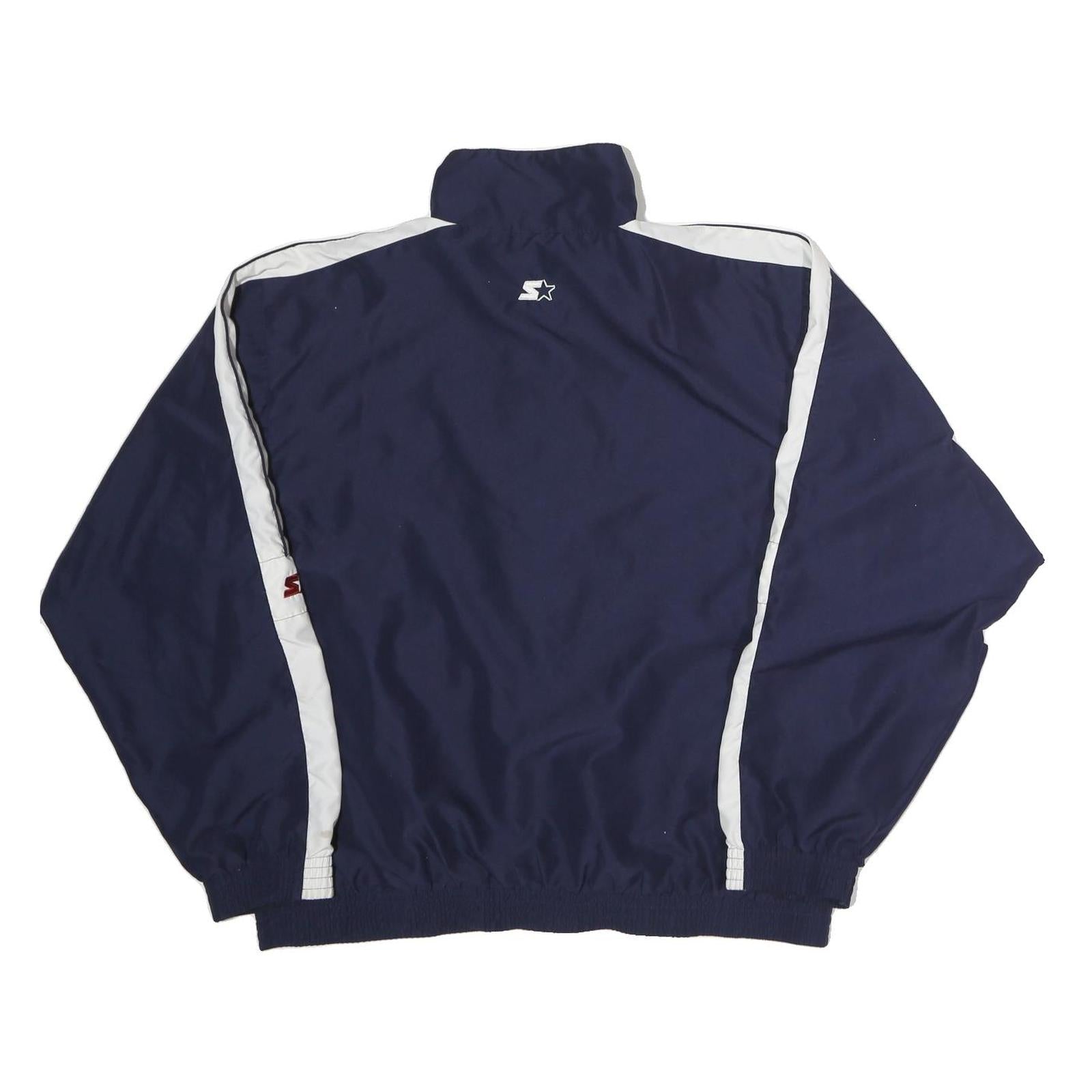 STARTER Mens Navy & White Track Zip Polyester Jacket M Sports Casual