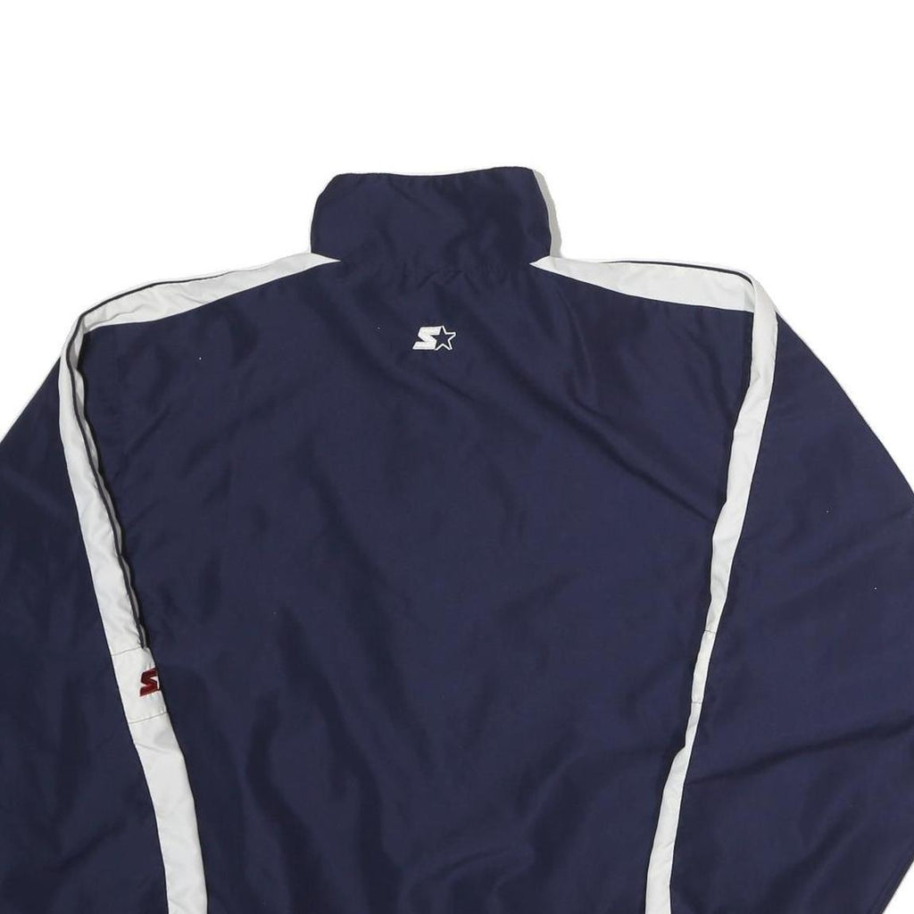 STARTER Mens Navy & White Track Zip Polyester Jacket M Sports Casual