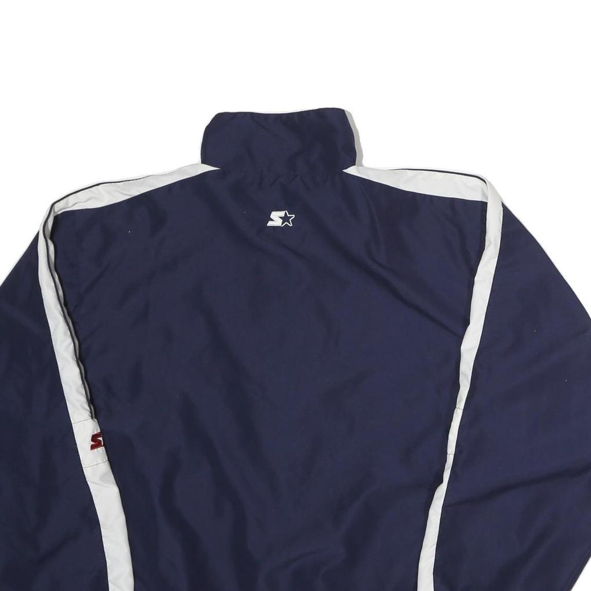 STARTER Mens Navy & White Track Zip Polyester Jacket M Sports Casual