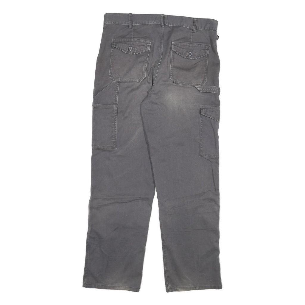 DICKIES Mens Cotton Blend Grey Regular Fit Straight Leg Trousers W34 L30