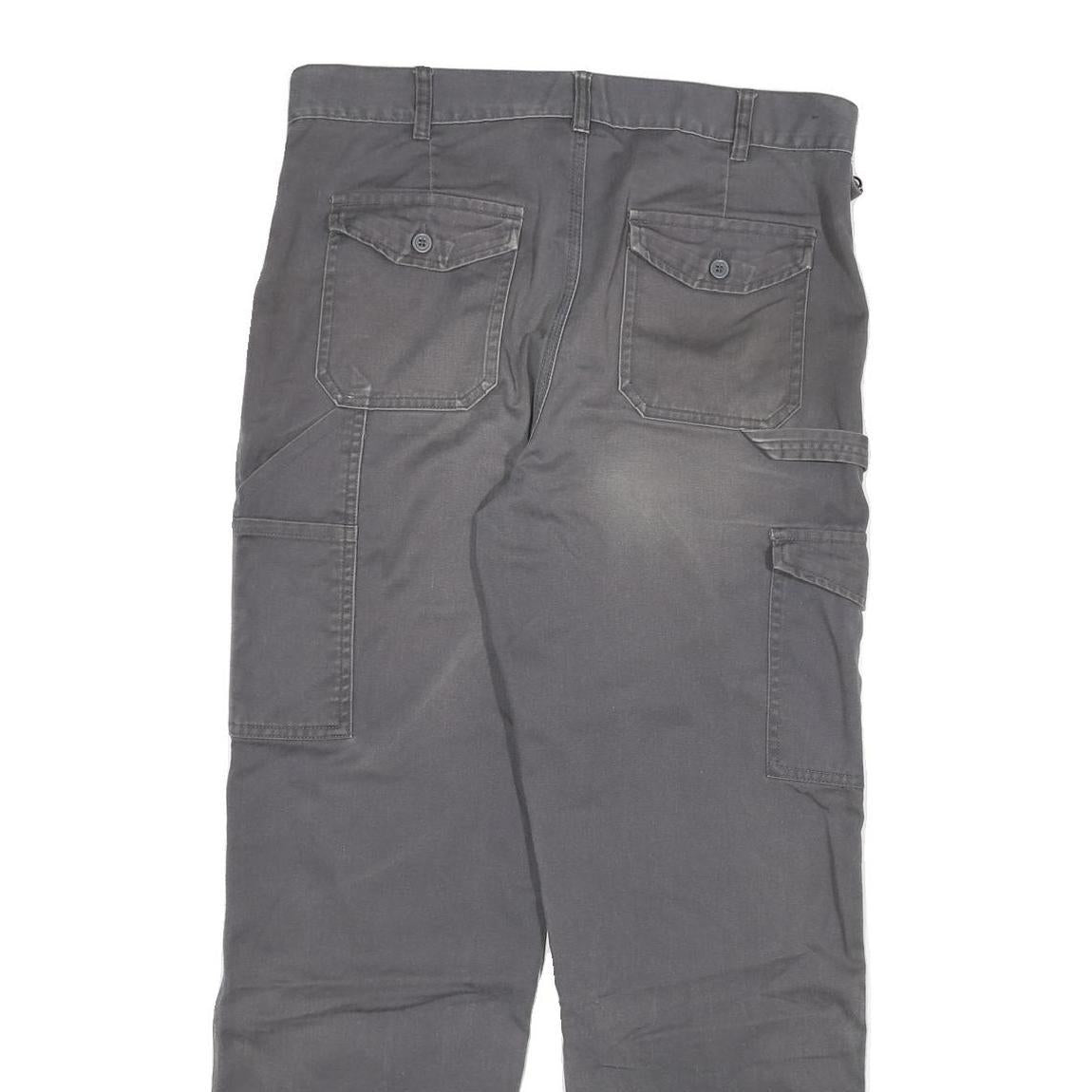 DICKIES Mens Cotton Blend Grey Regular Fit Straight Leg Trousers W34 L30