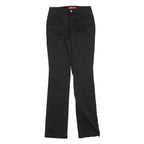 DICKIES Womens Cotton Blend Black Slim Straight Trousers W26 L32 Zip Closure
