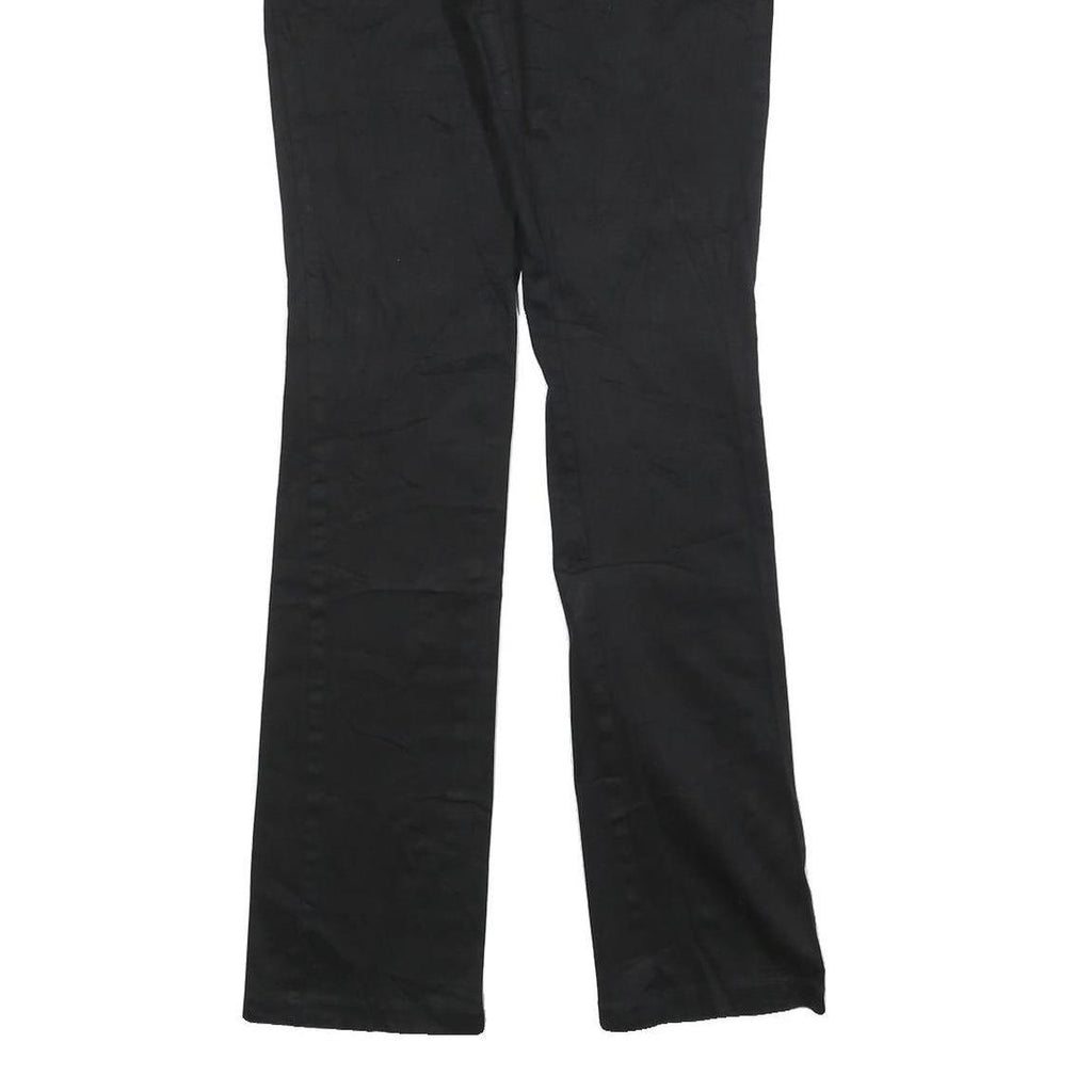DICKIES Womens Cotton Blend Black Slim Straight Trousers W26 L32 Zip Closure