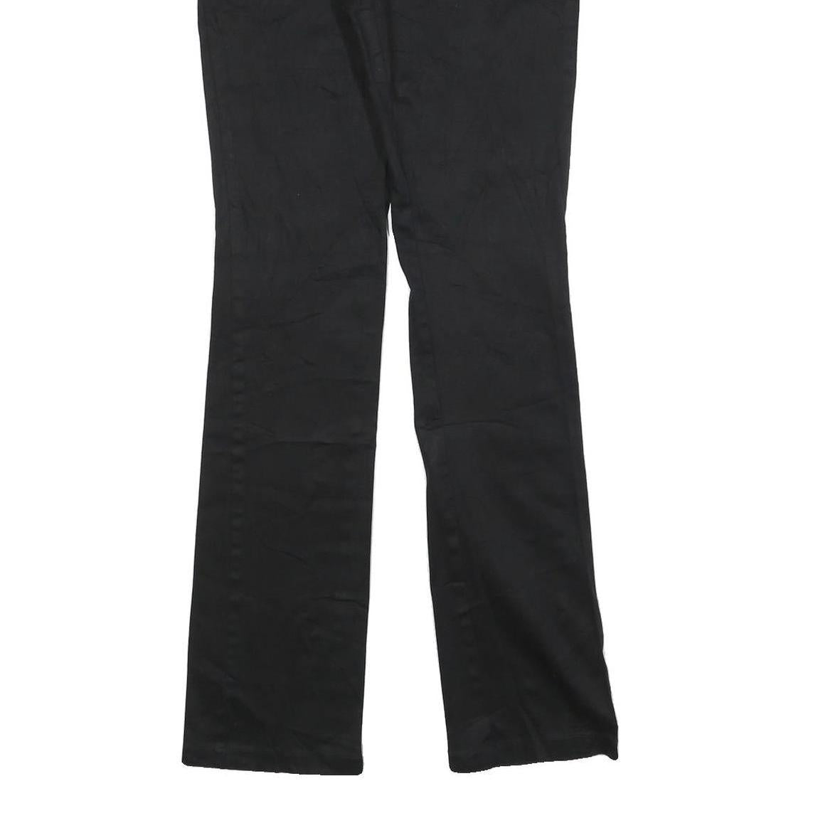 DICKIES Womens Cotton Blend Black Slim Straight Trousers W26 L32 Zip Closure