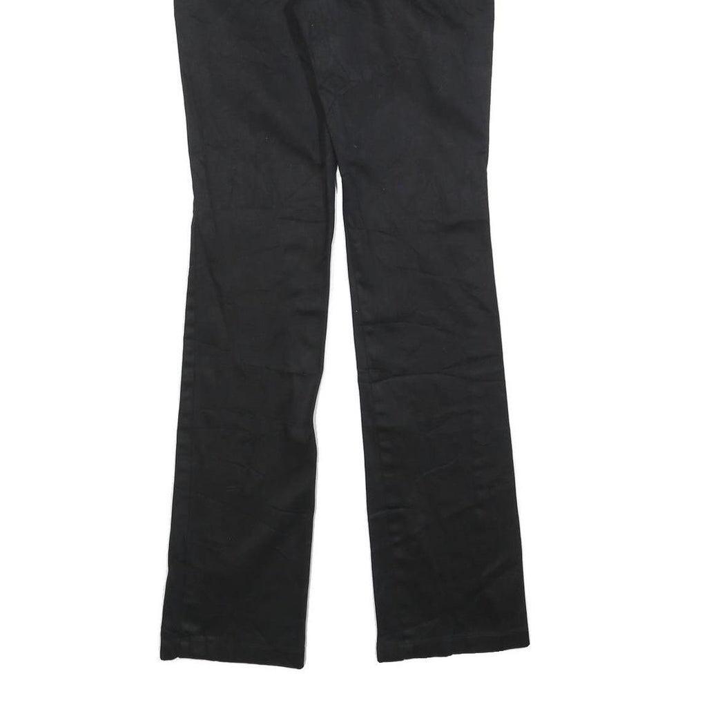 DICKIES Womens Cotton Blend Black Slim Straight Trousers W26 L32 Zip Closure