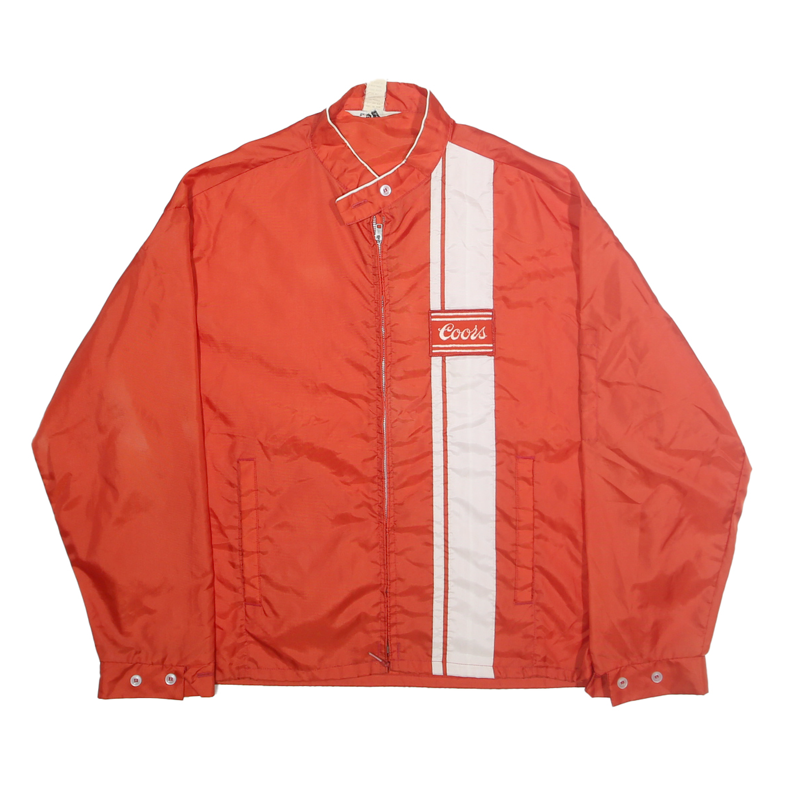 COORS Mens Red & White Nylon Zip Jacket XL Casual Racing Inspired Lightweight