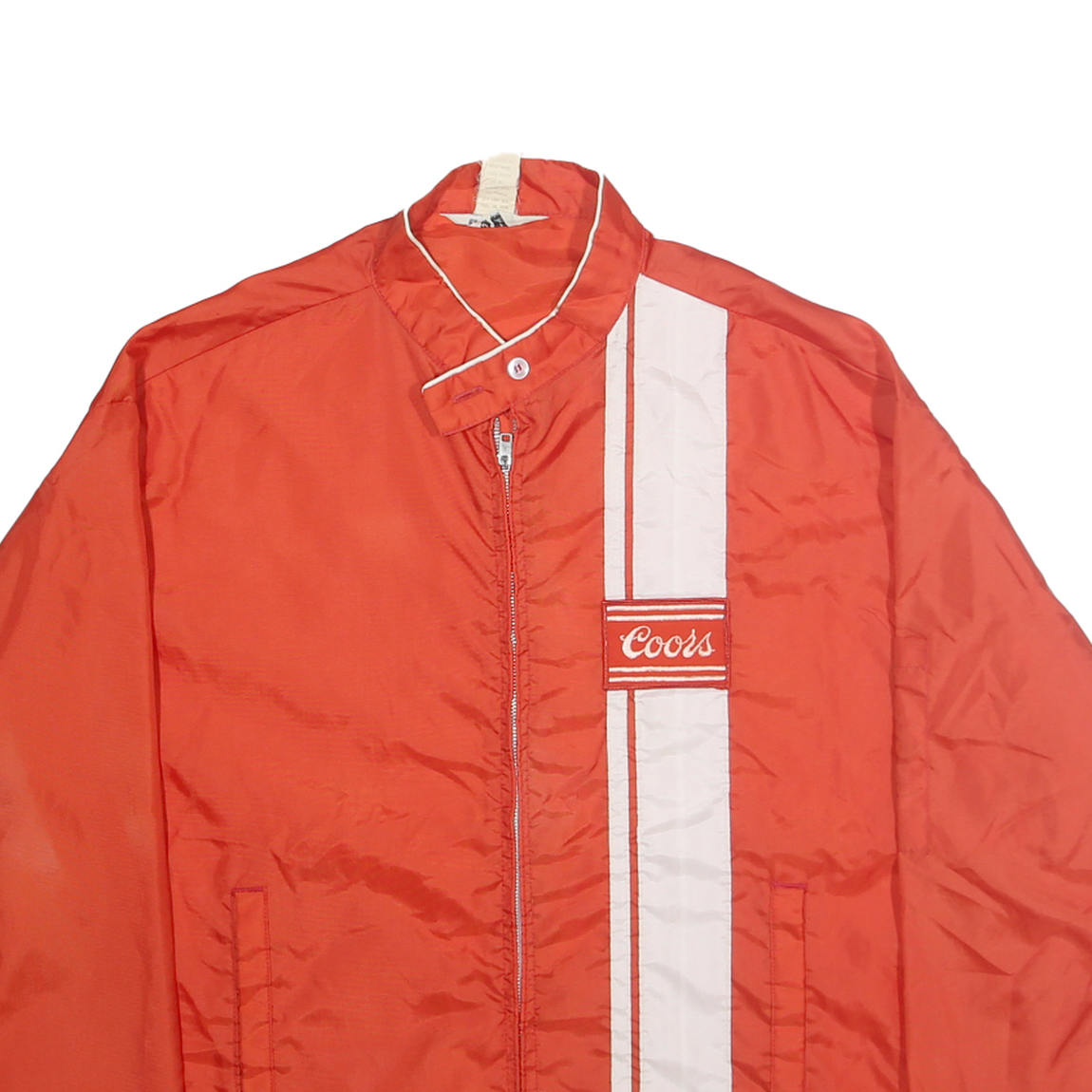 COORS Mens Red & White Nylon Zip Jacket XL Casual Racing Inspired Lightweight