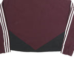 ADIDAS Womens Maroon & Black Track Jacket UK 18 Polyester Zip Sportswear
