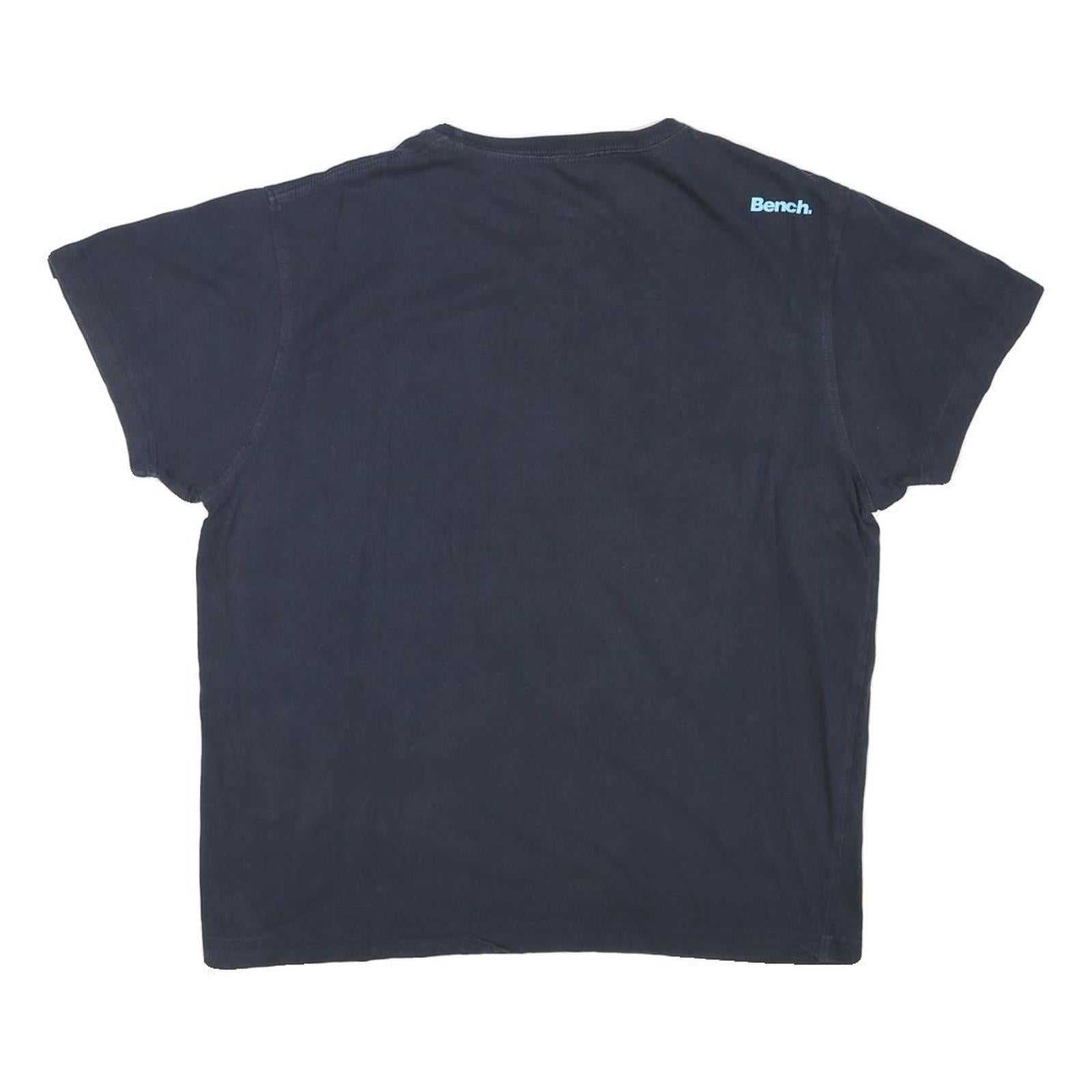 BENCH Womens Navy Blue Graphic T-Shirt XL Short Sleeve Crew Neck Cotton Blend