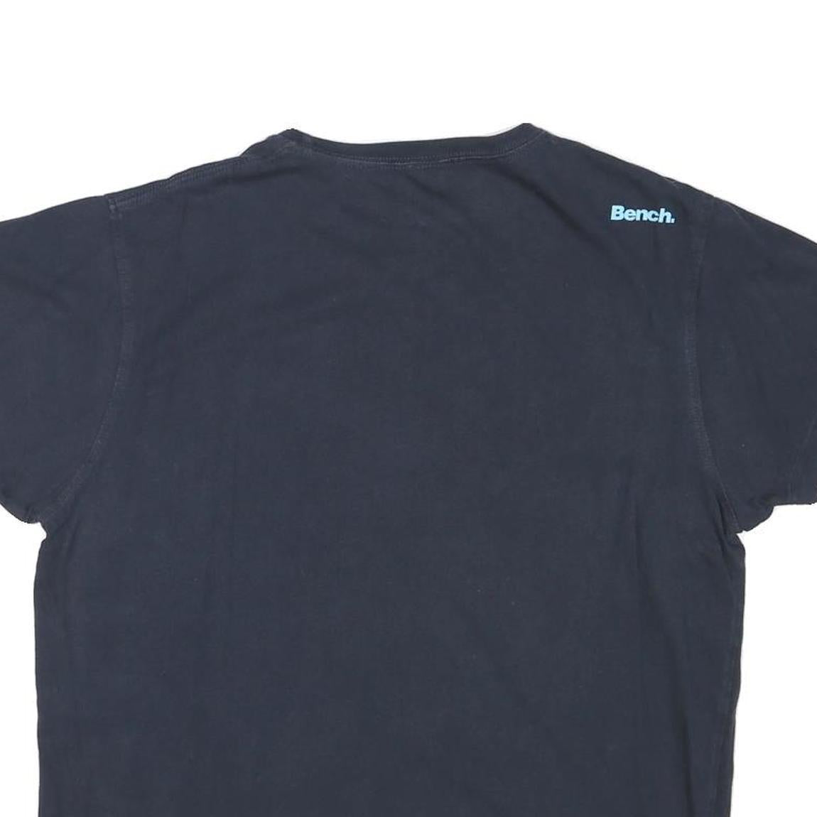 BENCH Womens Navy Blue Graphic T-Shirt XL Short Sleeve Crew Neck Cotton Blend