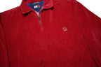 TOMMY HILFIGER Mens Red Plain Pullover Jumper Crew Neck Basic Knit S Cotton