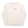 ELLESSE Womens Cream Sweatshirt Crew Neck UK 10 Cotton Pullover Casual