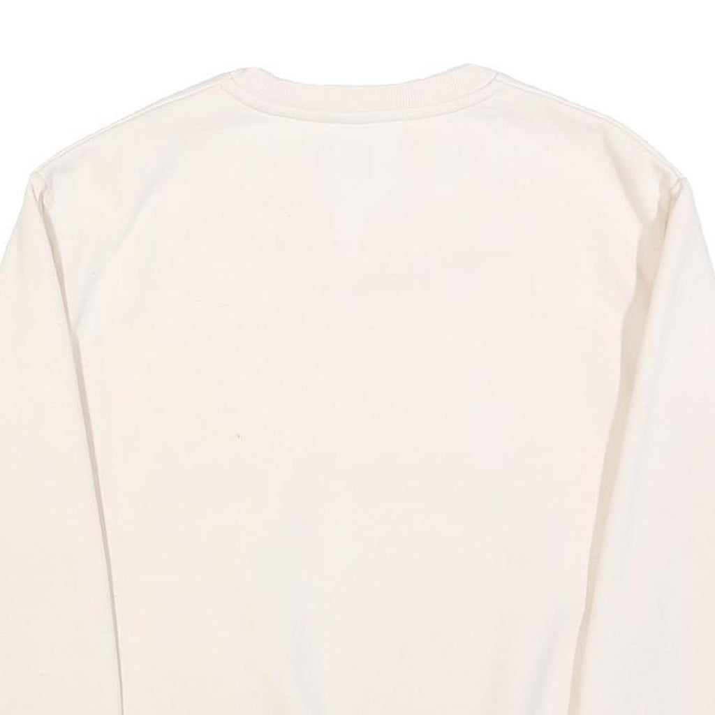 ELLESSE Womens Cream Sweatshirt Crew Neck UK 10 Cotton Pullover Casual