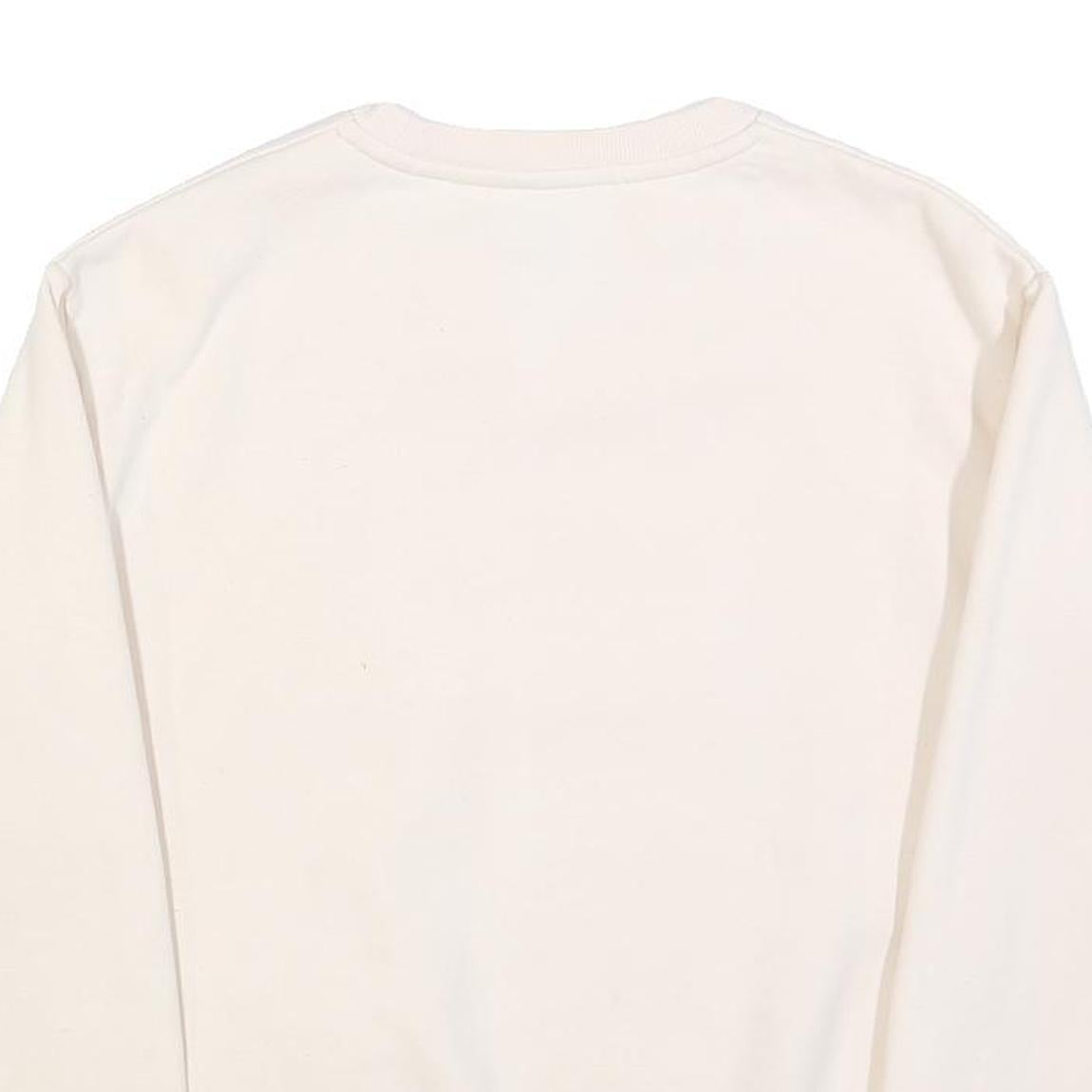 ELLESSE Womens Cream Sweatshirt Crew Neck UK 10 Cotton Pullover Casual