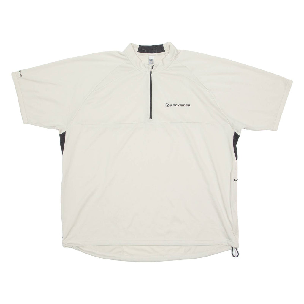 ROCKRIDER DECATHLON Mens Jersey Beige 1/4 Zip 3XL