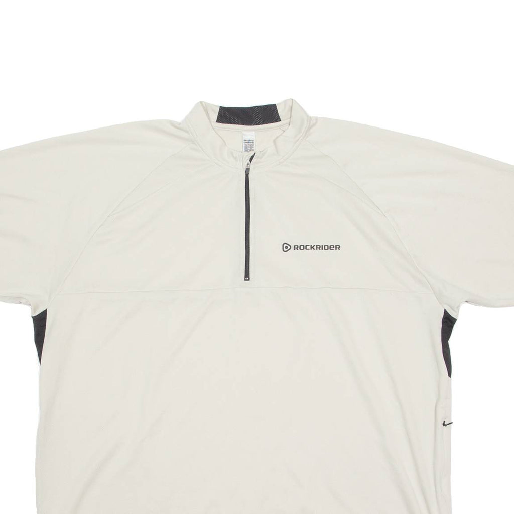 ROCKRIDER DECATHLON Mens Jersey Beige 1/4 Zip 3XL