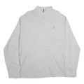 POLO RALPH LAUREN Mens Grey Cotton Plain Half Zip Jumper 2XL Casual Sweatshirt