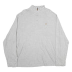 POLO RALPH LAUREN Mens Grey Cotton Plain Half Zip Jumper 2XL Casual Sweatshirt