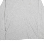POLO RALPH LAUREN Mens Grey Cotton Plain Half Zip Jumper 2XL Casual Sweatshirt
