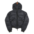 PARAJUMPERS Womens Black & Orange Casual Jacket L Polyamide Puffer Hooded Zip