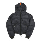 PARAJUMPERS Womens Black & Orange Casual Jacket L Polyamide Puffer Hooded Zip