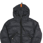 PARAJUMPERS Womens Black & Orange Casual Jacket L Polyamide Puffer Hooded Zip