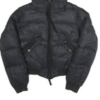 PARAJUMPERS Womens Black & Orange Casual Jacket L Polyamide Puffer Hooded Zip