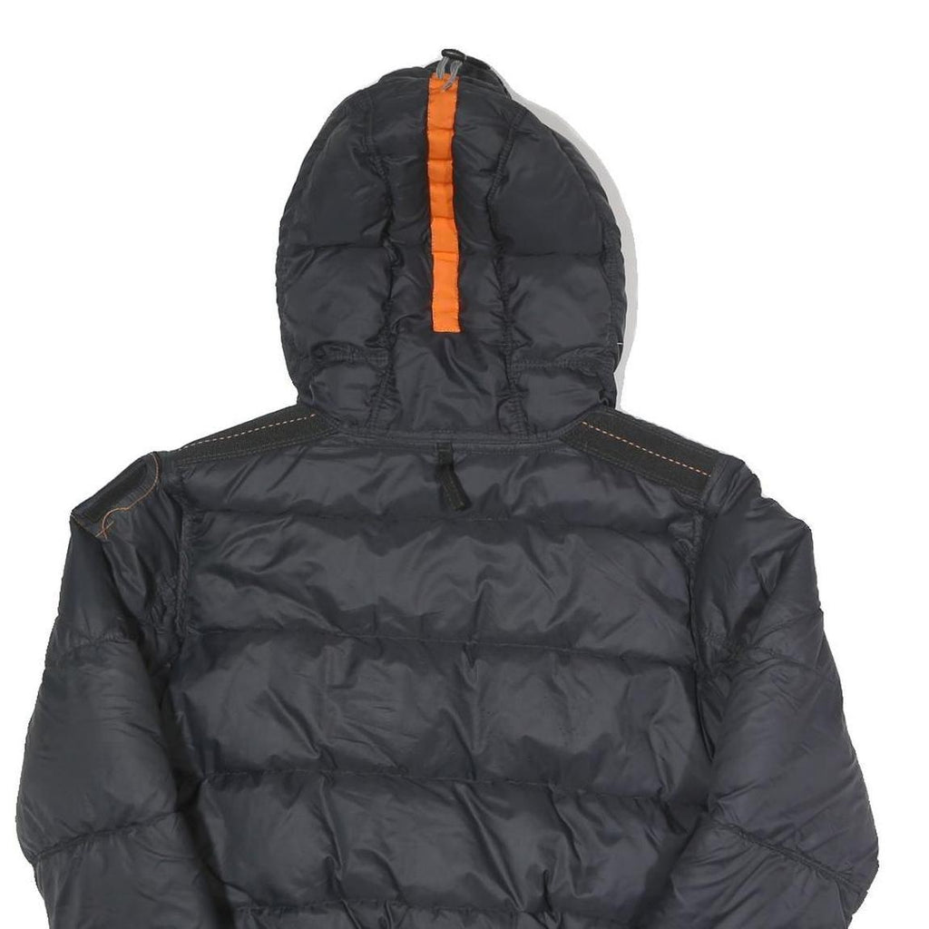 PARAJUMPERS Womens Black & Orange Casual Jacket L Polyamide Puffer Hooded Zip
