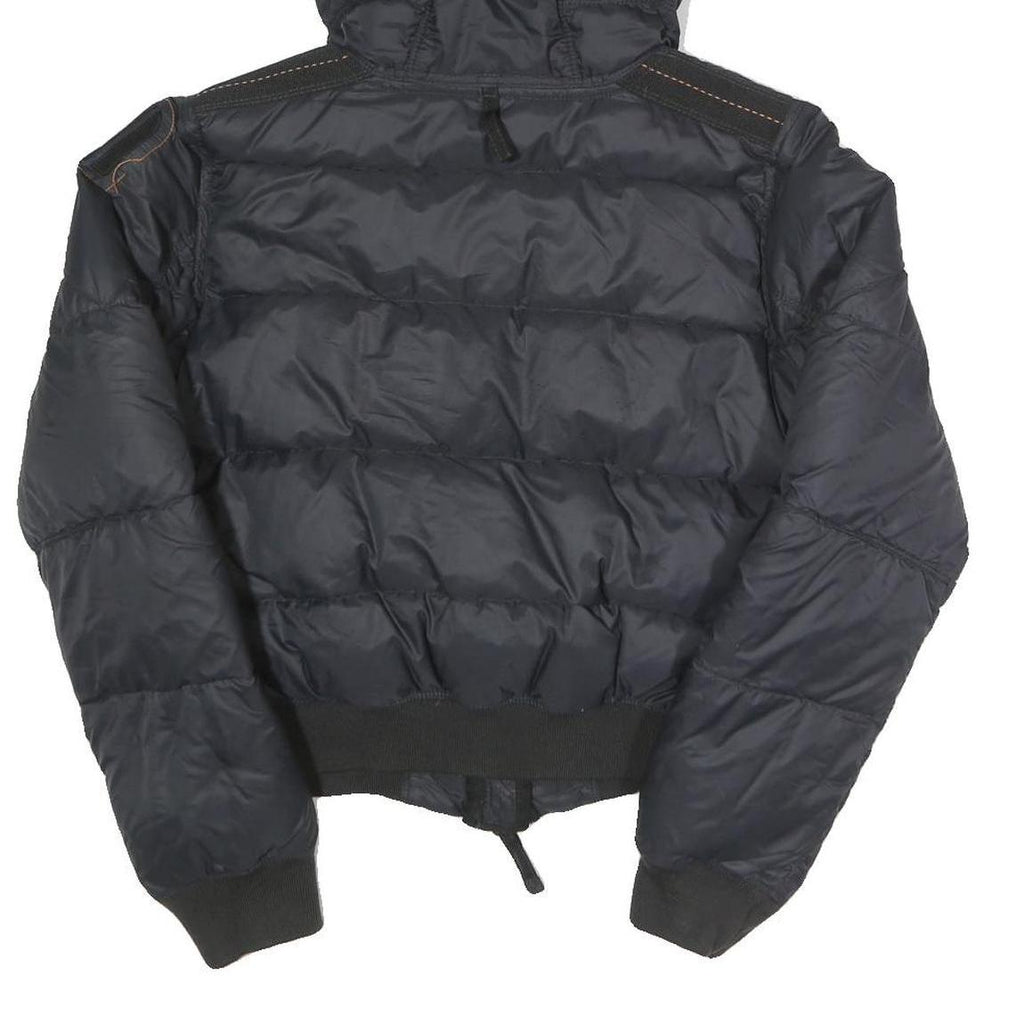 PARAJUMPERS Womens Black & Orange Casual Jacket L Polyamide Puffer Hooded Zip