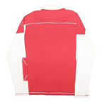SERGIO TACCHINI Mens Red & White Long Sleeve Plain 2XL Cotton Polo Shirt Classic