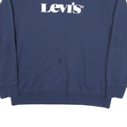 LEVI'S Mens Blue Cotton Blend Crew Neck L Sweatshirt Logo Printed Casual Wear