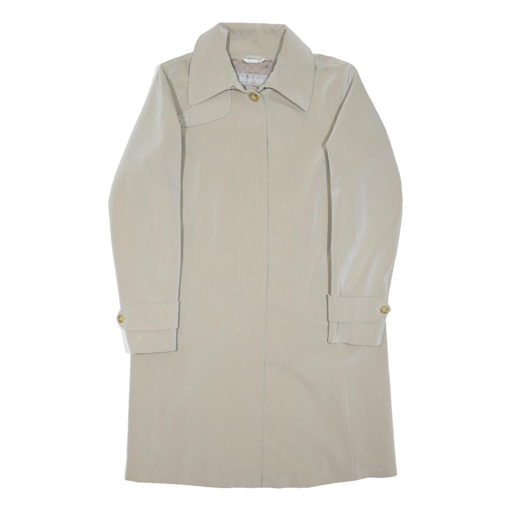 MAX MARA Womens Beige Button Jacket M Polyester Blend Classic Elegant Outerwear