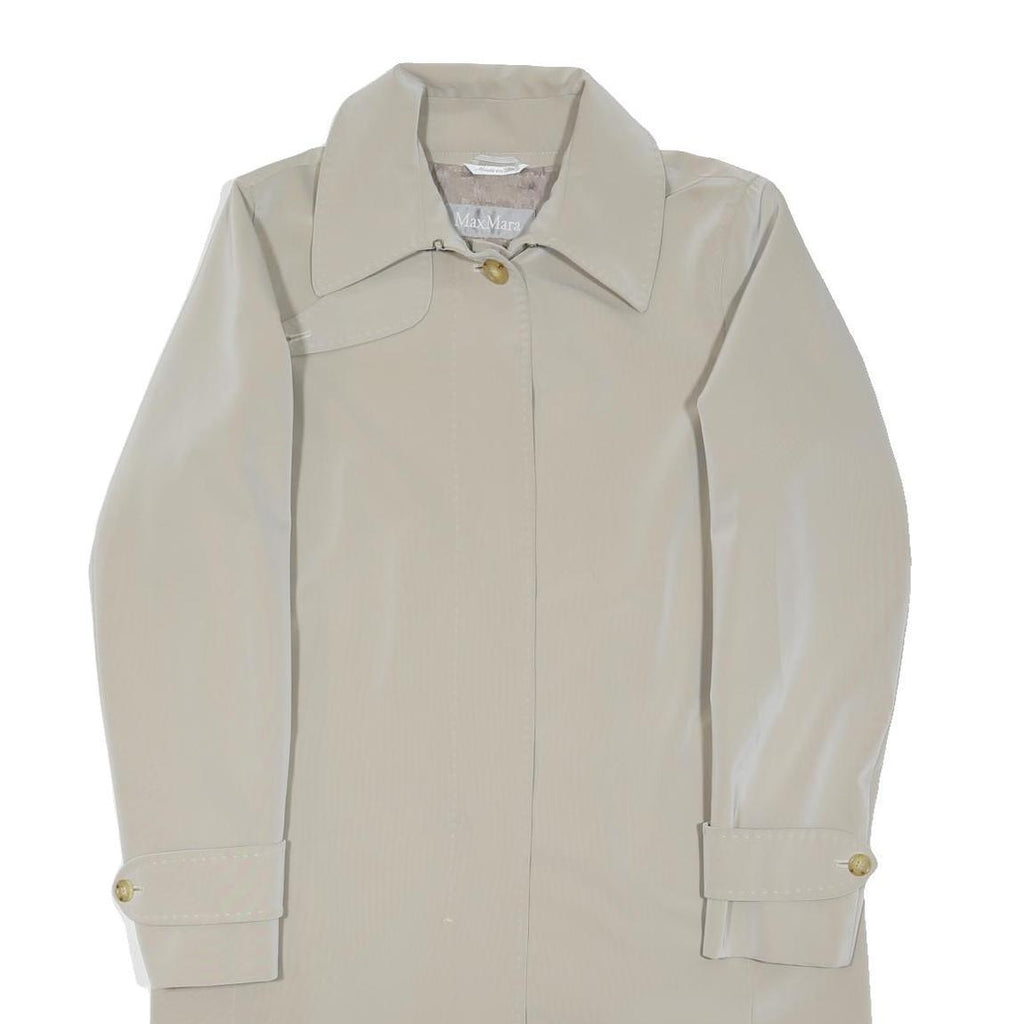 MAX MARA Womens Beige Button Jacket M Polyester Blend Classic Elegant Outerwear