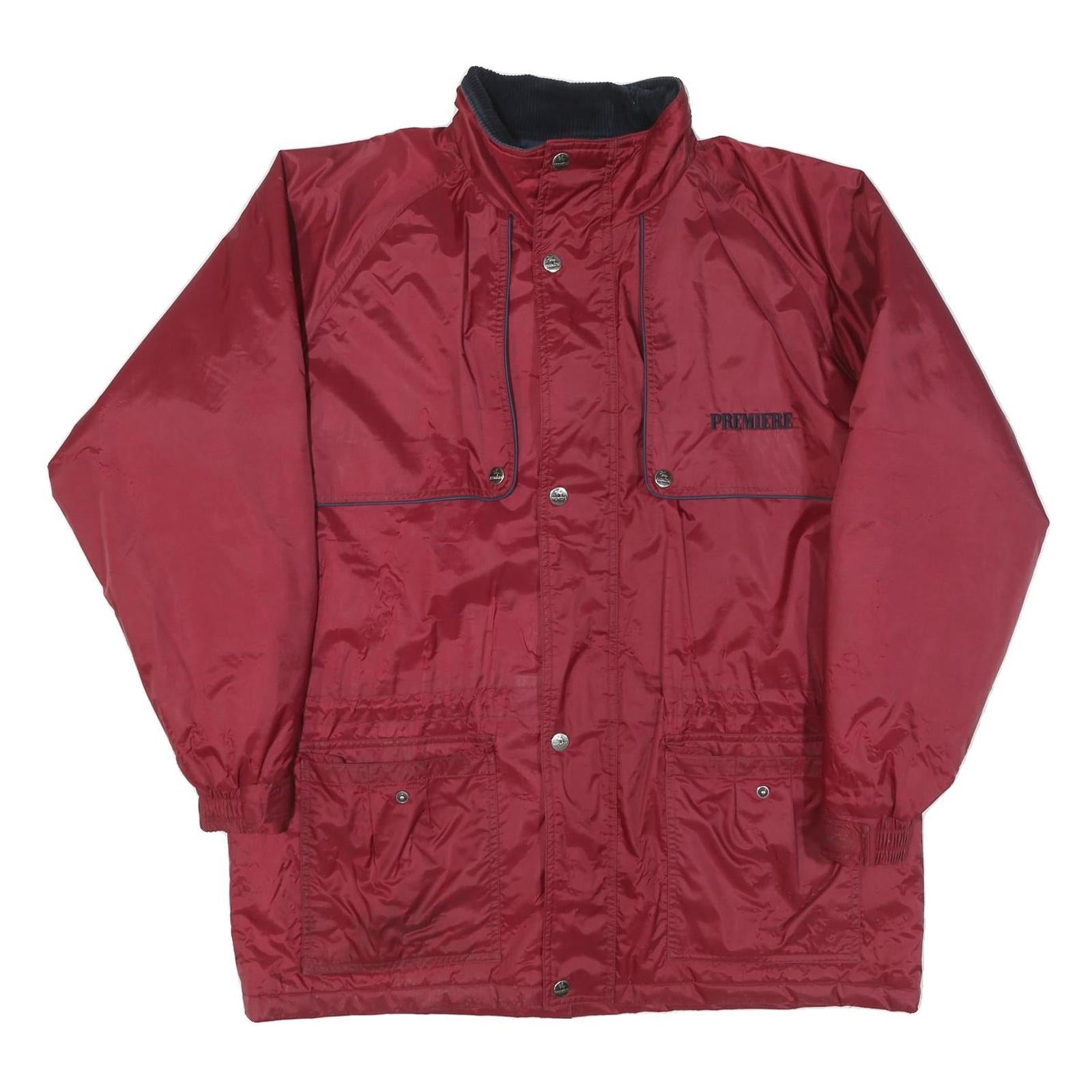 PREMIERE Mens Red Zip Jacket M Polyester Blend Plain Practical Outdoor Wear