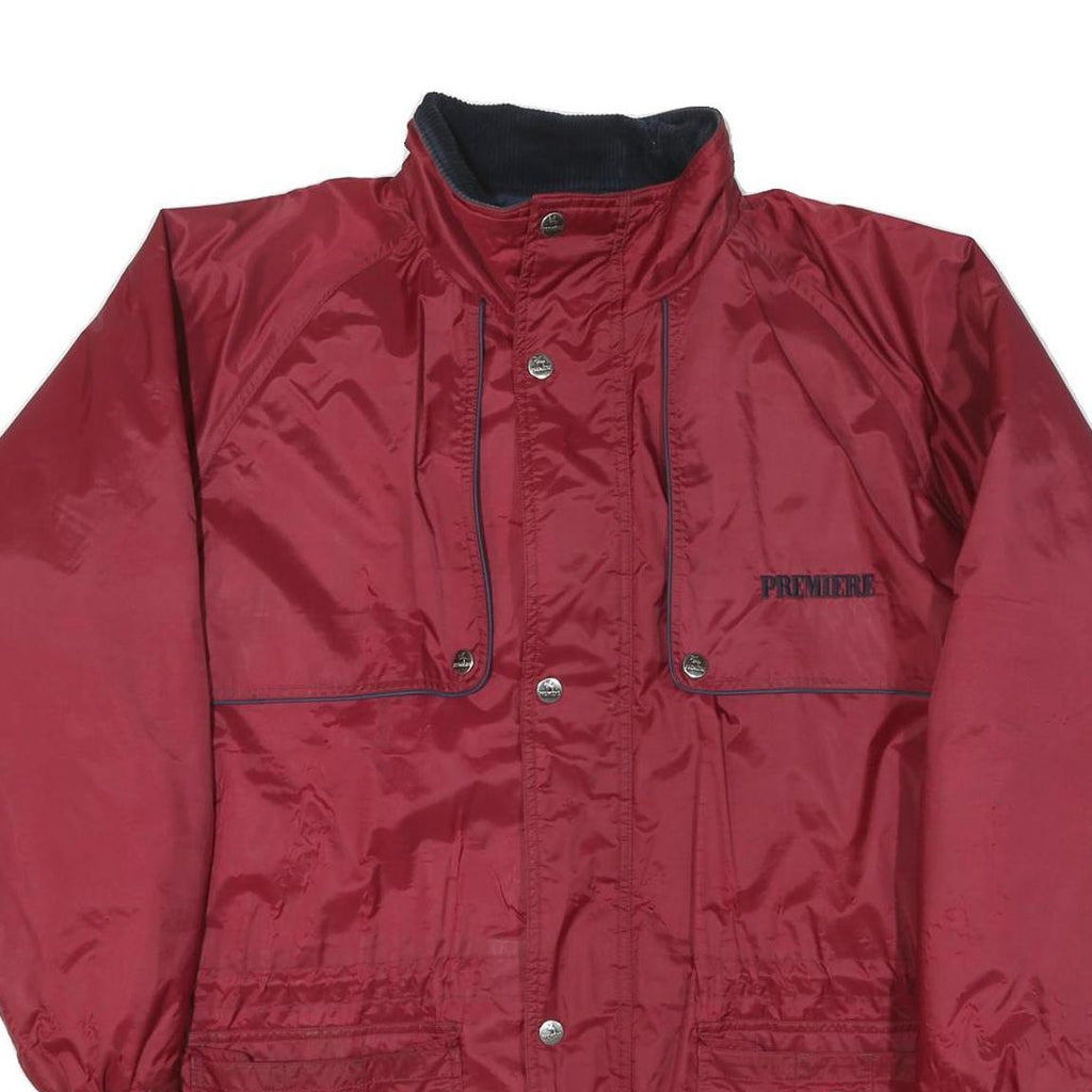 PREMIERE Mens Red Zip Jacket M Polyester Blend Plain Practical Outdoor Wear