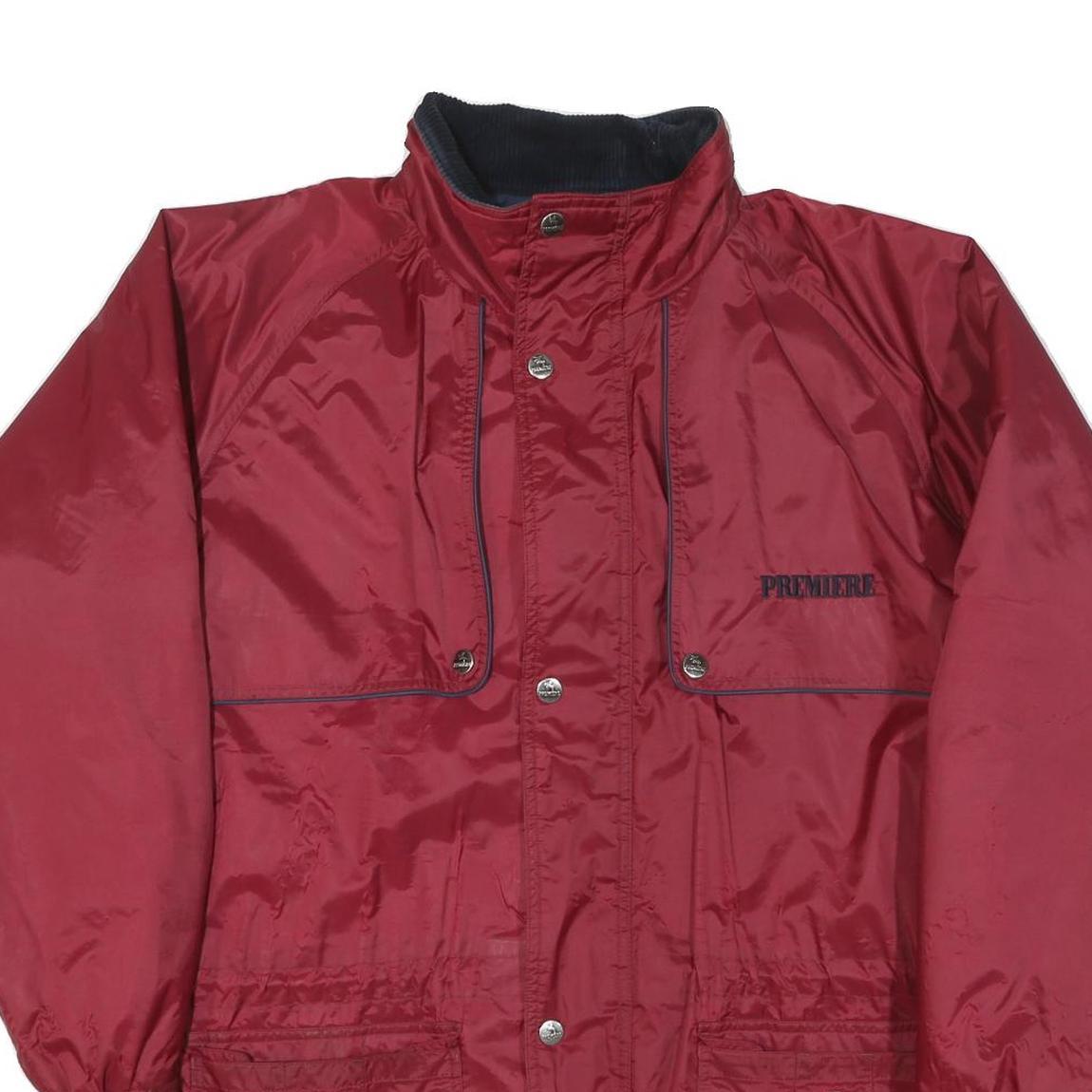 PREMIERE Mens Red Zip Jacket M Polyester Blend Plain Practical Outdoor Wear