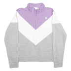 FILA Womens Purple & White & Grey Sweatshirt Pullover XL Half Zip Casual Sports