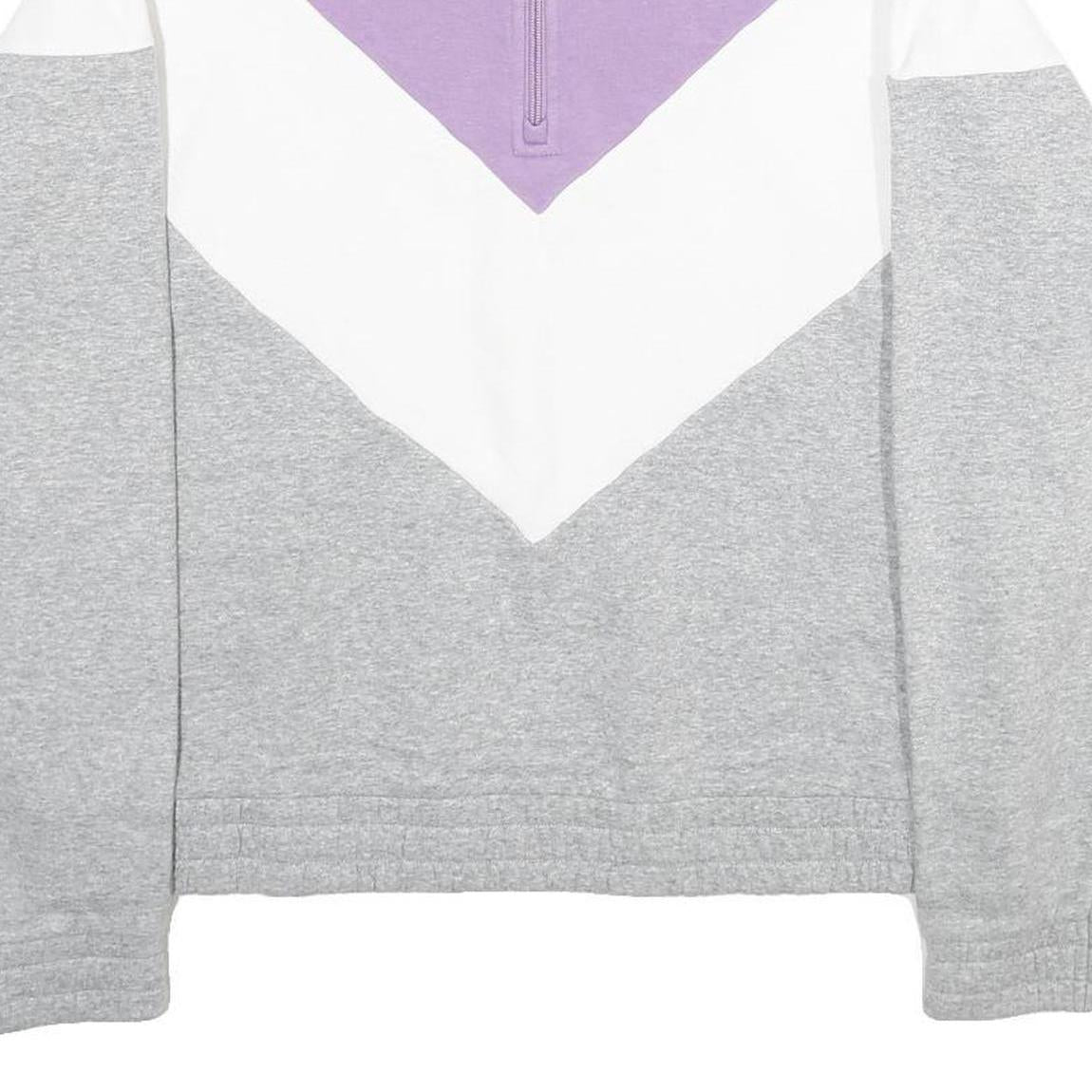 FILA Womens Purple & White & Grey Sweatshirt Pullover XL Half Zip Casual Sports