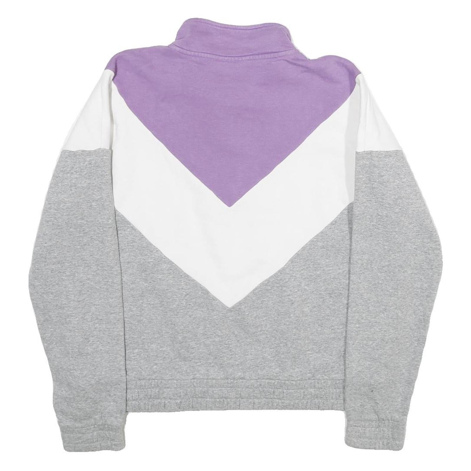 FILA Womens Purple & White & Grey Sweatshirt Pullover XL Half Zip Casual Sports