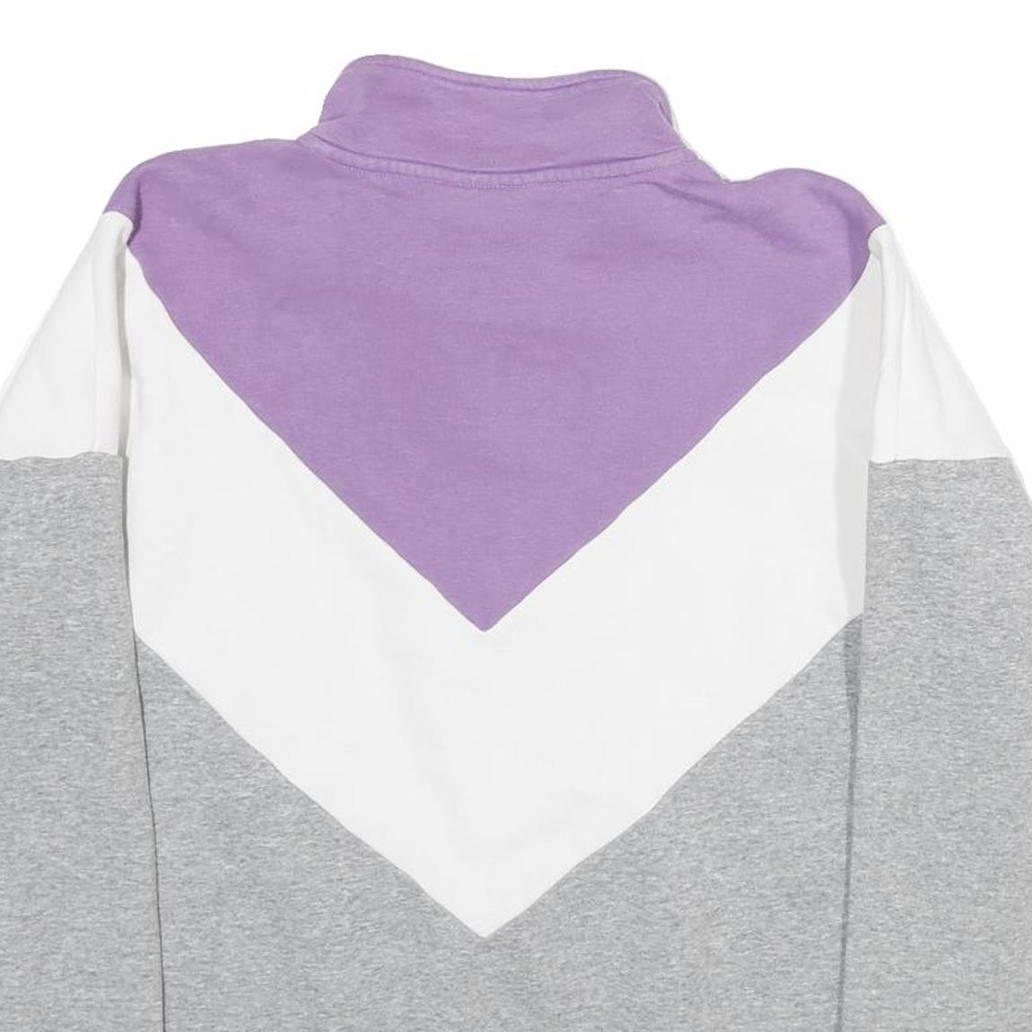 FILA Womens Purple & White & Grey Sweatshirt Pullover XL Half Zip Casual Sports