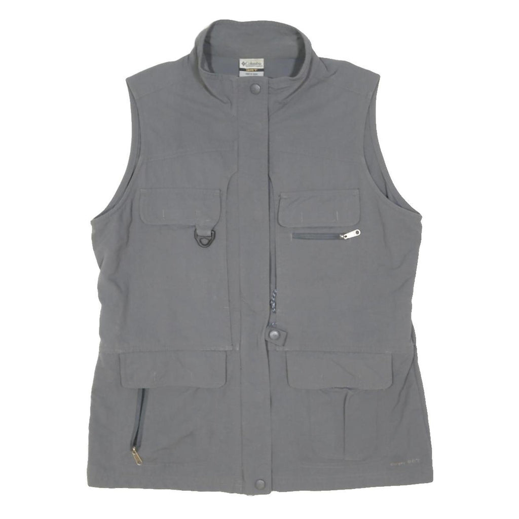 COLUMBIA Womens Grey Nylon Casual Zip Jacket Vest M Outdoor Wear Utility
