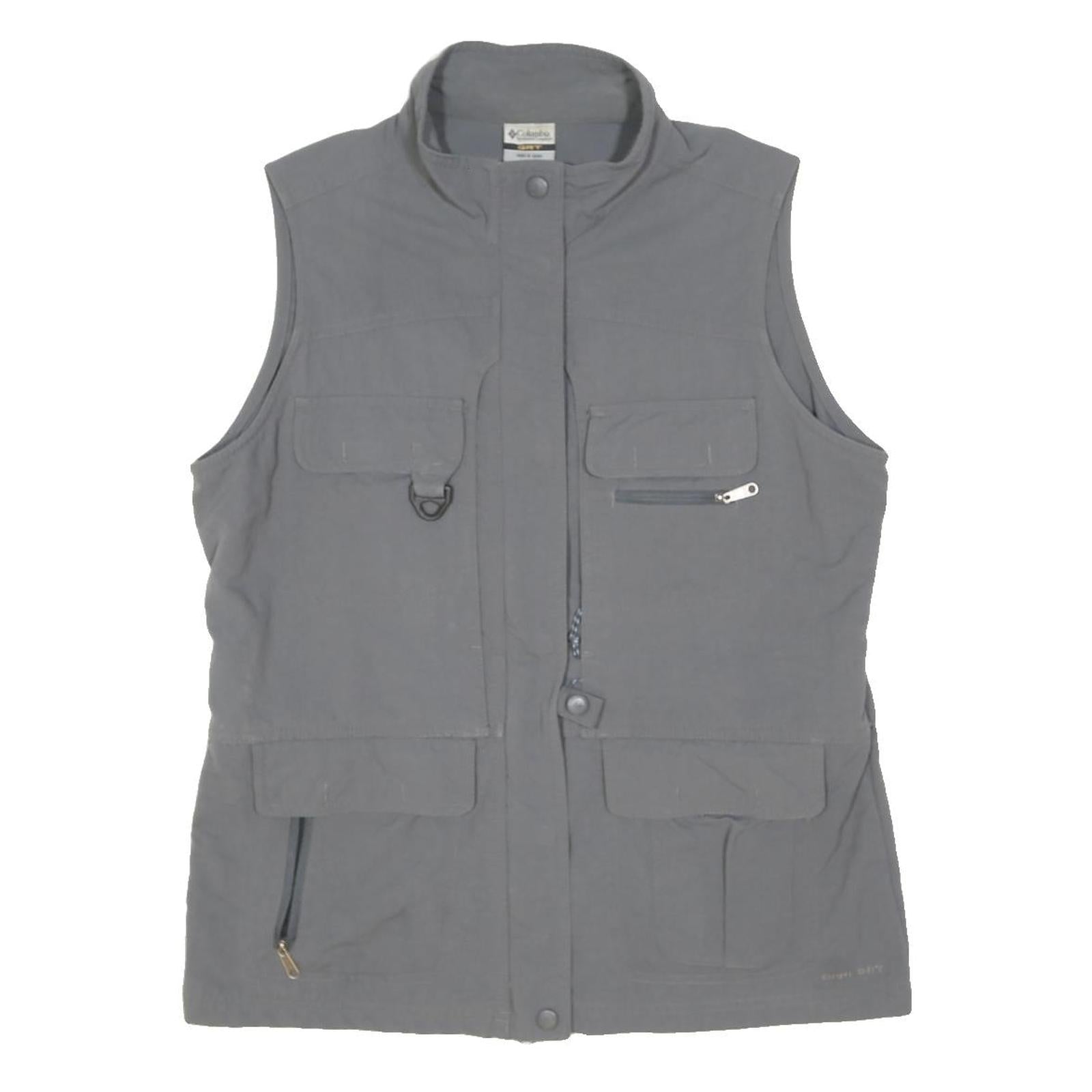 COLUMBIA Womens Grey Nylon Casual Zip Jacket Vest M Outdoor Wear Utility