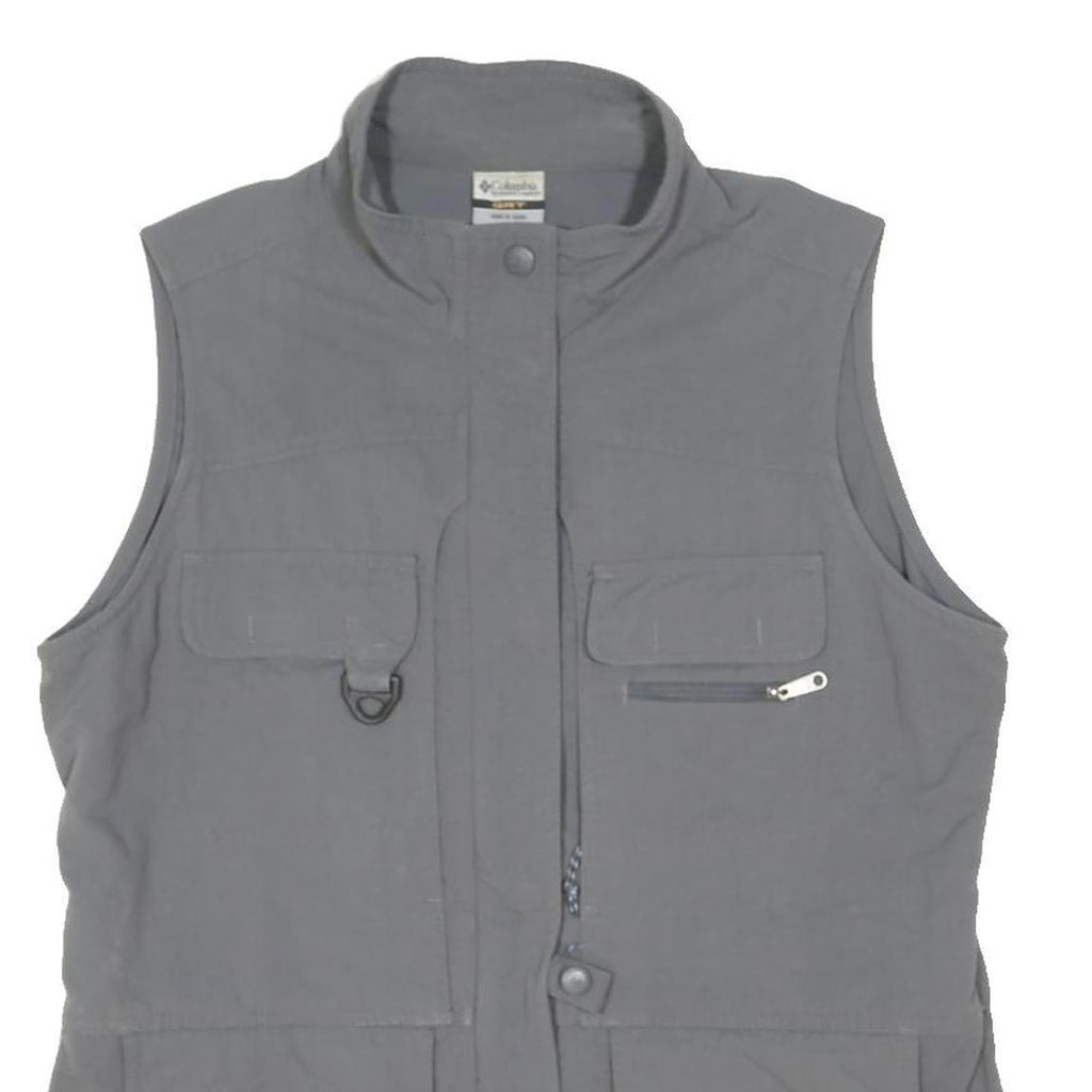 COLUMBIA Womens Grey Nylon Casual Zip Jacket Vest M Outdoor Wear Utility