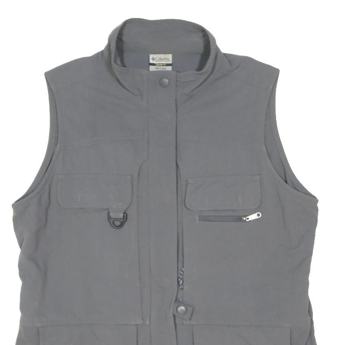 COLUMBIA Womens Grey Nylon Casual Zip Jacket Vest M Outdoor Wear Utility