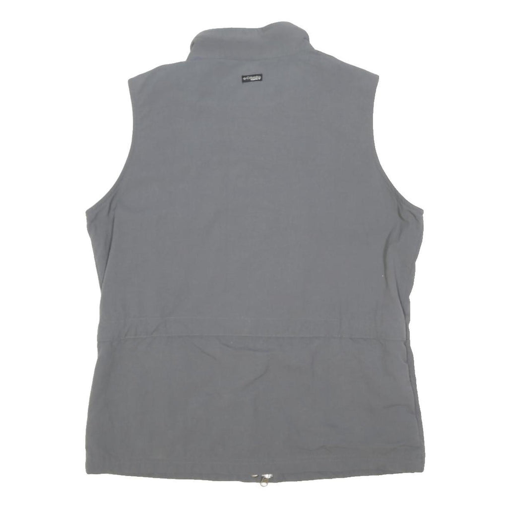 COLUMBIA Womens Grey Nylon Casual Zip Jacket Vest M Outdoor Wear Utility